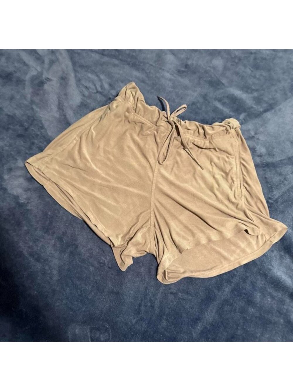 Tan velour shorts